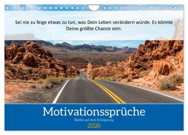 Produktbild: Motivationsspr&uuml;che Erfolgsweg (Wandkalender 2026 DIN A4 quer), CALVENDO Monatskalender