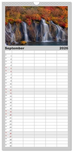 Produktbild: Familienplaner 2026 - Island - Traumland am Rande der Arktis mit 5 Spalten (Wandkalender, 21 x 45 cm) CALVENDO