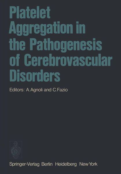 Produktbild: Platelet Aggregation in the Pathogenesis of Cerebrovascular Disorders