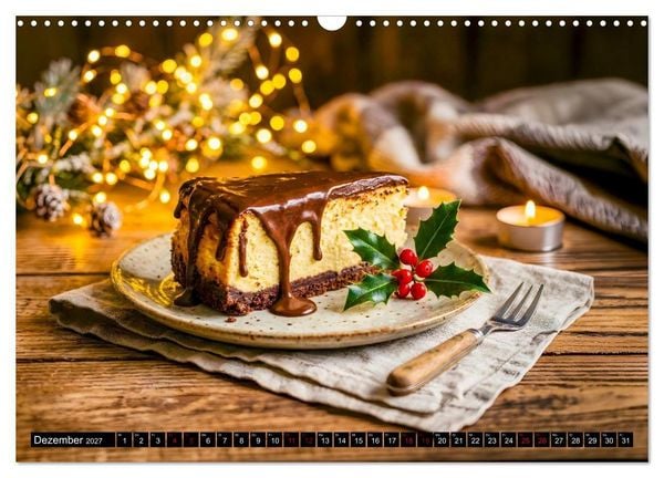 Produktbild: K&auml;sekuchen Kalender - K&ouml;stliche Dessertmomente (Wandkalender 2027 DIN A3 quer), CALVENDO Monatskalender