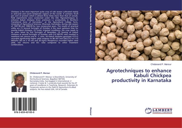 Produktbild: Agrotechniques to enhance Kabuli Chickpea productivity in Karnataka