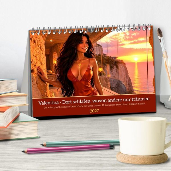 Produktbild: Valentina - Dort schlafen, wovon andere nur tr&auml;umen (Tischkalender 2027 DIN A5 quer), CALVENDO Monatskalender