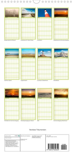 Produktbild: Nordsee Tr&auml;umereien - Familienplaner hoch (Wandkalender 2022 , 21 cm x 45 cm, hoch)