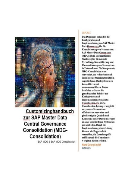 Produktbild: Customizinghandbuch zur SAP Master Data Central Governance Consolidation (MDG-Consolidation)