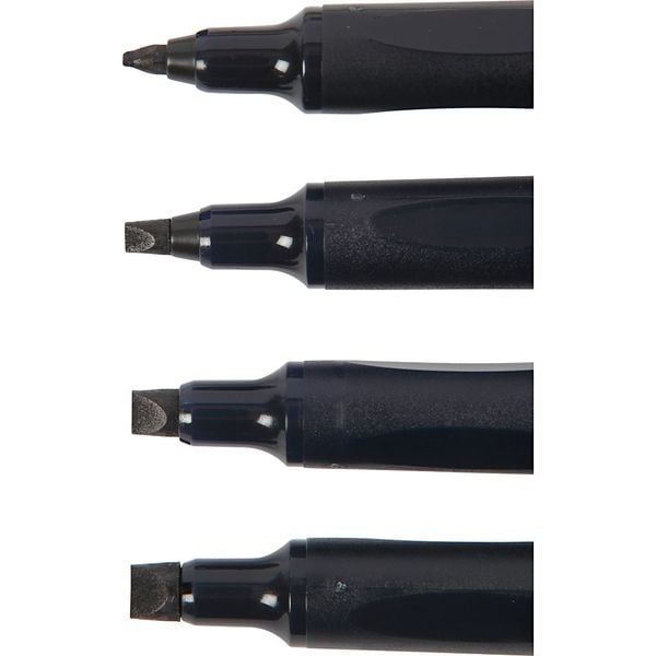 Produktbild: Creativ Company Kalligrafie-Marker, Strichst&auml;rke, 1,4+2,5+3,6+4,8 mm, Schwarz, 4 Stk