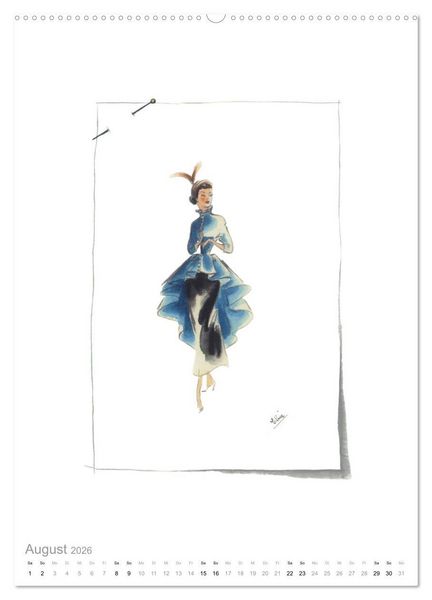 Produktbild: FIGURINEN 2026 - Modedesign von 1949 - Zeichnungen von Elina Ruffinengo (hochwertiger Premium Wandkalender 2026 DIN A2 hoch), Kunstdruck in Hochglanz