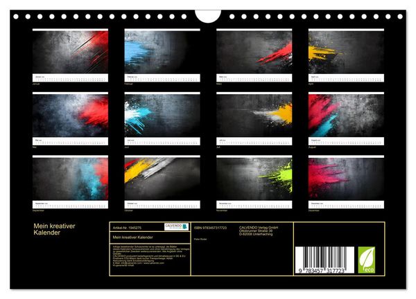 Produktbild: Mein kreativer Kalender (Wandkalender 2026 DIN A4 quer), CALVENDO Monatskalender