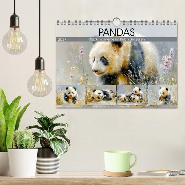 Produktbild: Pandas. Gl&uuml;cksmomente im Reich der B&auml;ren (Wandkalender 2027 DIN A4 quer), CALVENDO Monatskalender