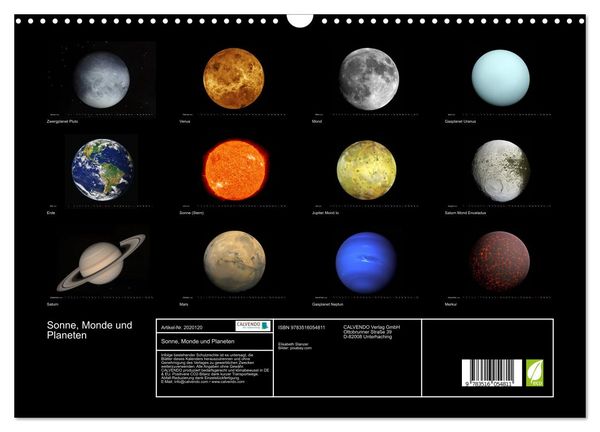 Produktbild: Sonne, Monde und Planeten (Wandkalender 2026 DIN A3 quer), CALVENDO Monatskalender