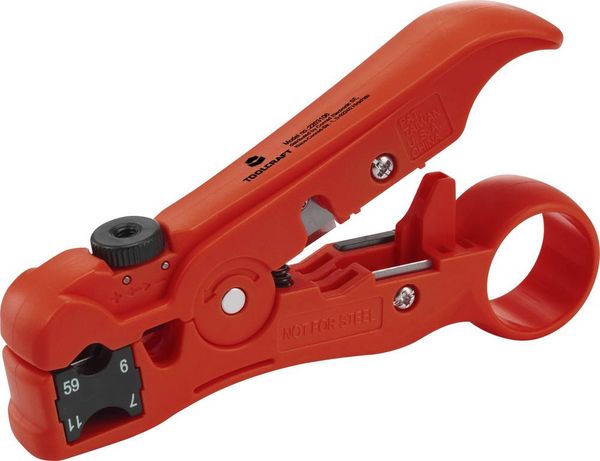 Produktbild: TOOLCRAFT TO-6609318 HSK-4132 Abisolierzange Geeignet f&uuml;r Koaxialkabel, Rundkabel