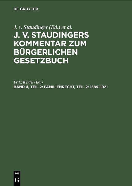 Produktbild: Familienrecht, Teil 2: 1589-1921