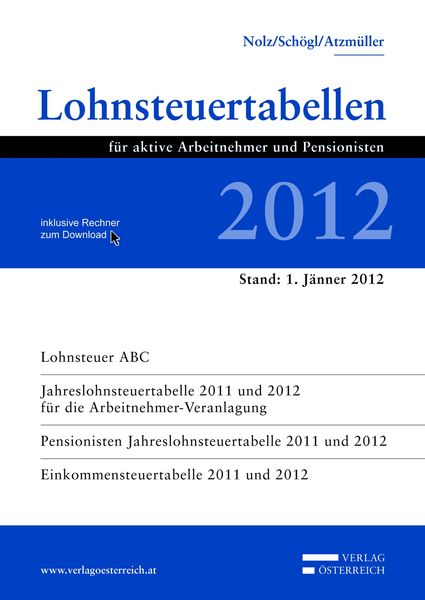 Produktbild: Lohnsteuertabellen 2012 inklusive Rechner zum Download