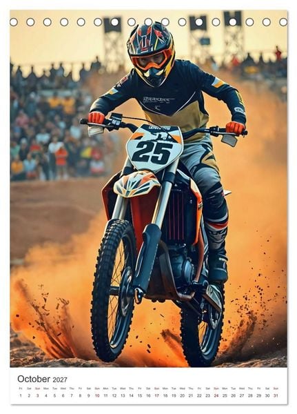 Produktbild: Throttle and thrills - High percentage motocross moments (Desk Calendar 2027 DIN A5 portrait), CALVENDO 12 Month DeskCalendar