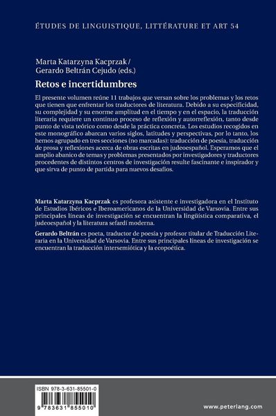 Produktbild: Retos e incertidumbres: sobre la traducci&oacute;n de literatura en lenguas ib&eacute;ricas