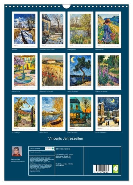 Produktbild: Vincents Jahreszeiten (Wandkalender 2026 DIN A3 hoch), CALVENDO Monatskalender