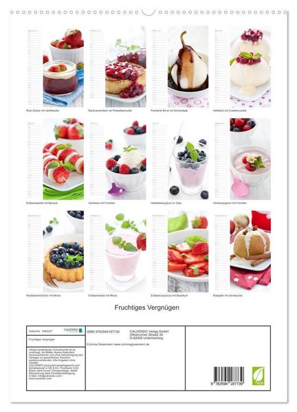 Produktbild: Fruchtiges Vergn&uuml;gen (hochwertiger Premium Wandkalender 2027 DIN A2 hoch), Kunstdruck in Hochglanz
