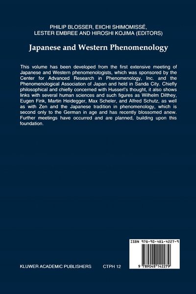 Produktbild: Japanese and Western Phenomenology