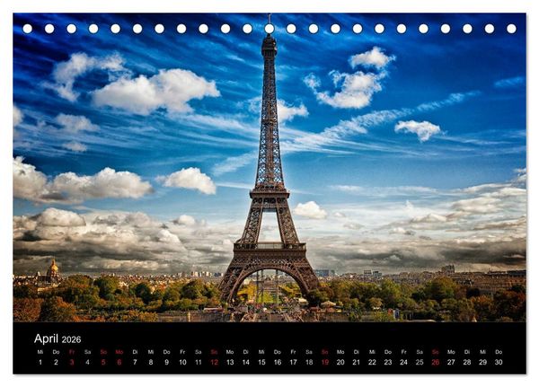 Produktbild: Paris - Impressionen einer Weltstadt (Tischkalender 2026 DIN A5 quer), CALVENDO Monatskalender
