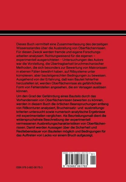 Produktbild: Bruchmechanische Bewertung von Oberfl&auml;chenrissen