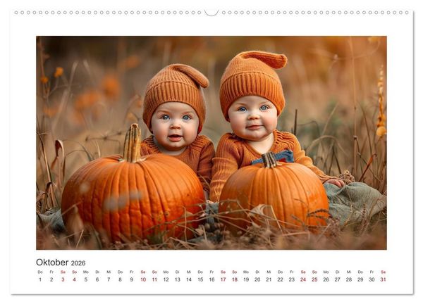 Produktbild: Unsere s&uuml;&szlig;en Knirpse (hochwertiger Premium Wandkalender 2026 DIN A2 quer), Kunstdruck in Hochglanz