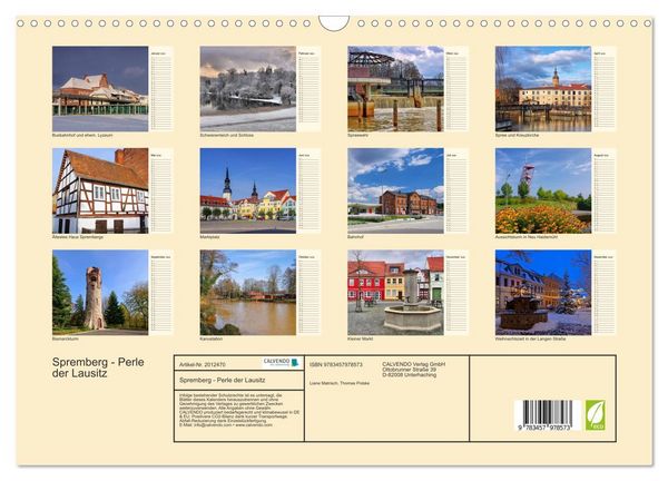 Produktbild: Spremberg - Perle der Lausitz (Wandkalender 2026 DIN A3 quer), CALVENDO Monatskalender