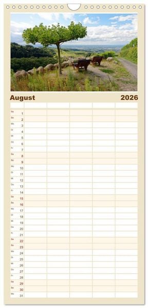 Produktbild: Familienplaner 2026 - B&auml;nke. In der Ruhe liegt die Kraft. mit 5 Spalten (Wandkalender, 21 x 45 cm) CALVENDO
