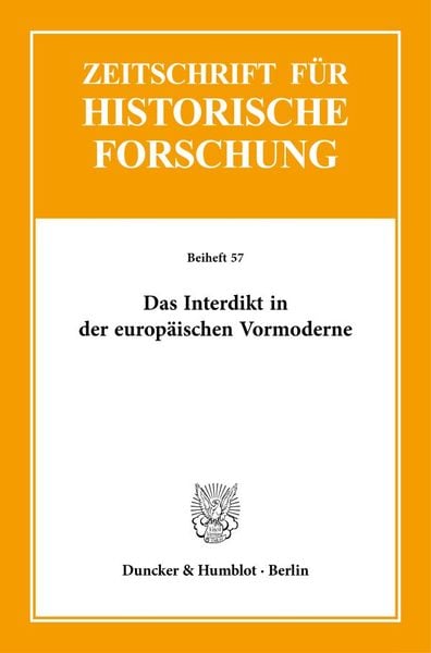 Produktbild: Das Interdikt in der europ&auml;ischen Vormoderne.