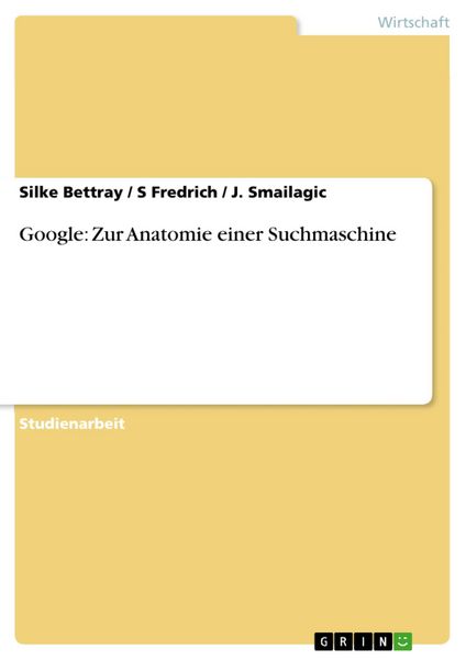 Produktbild: Google: Zur Anatomie einer Suchmaschine