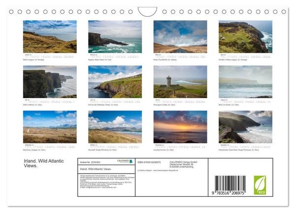 Produktbild: Irland. Wild Atlantic Views. (Wandkalender 2026 DIN A4 quer), CALVENDO Monatskalender