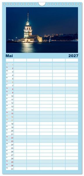 Produktbild: Familienplaner 2027 - Istanbul - Stadt am Bosporus mit 5 Spalten (Wandkalender, 21 x 45 cm) CALVENDO
