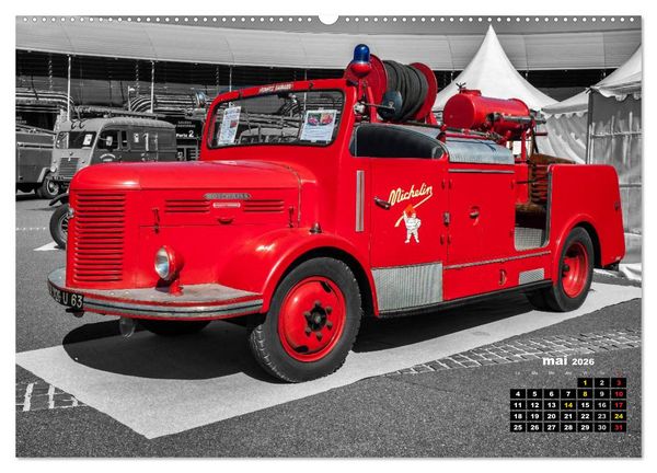 Produktbild: V&Eacute;HICULES de POMPIERS VINTAGE (Calendrier mural 2026 DIN A2 vertical) calendrier de bureau