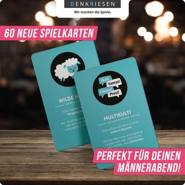 Produktbild: DENKRIESEN - klattschen&reg; - M&auml;nnerabend - SPIELKARTENKARTON "Das wahrscheinlich beste Trinkspiel aller Zeiten"