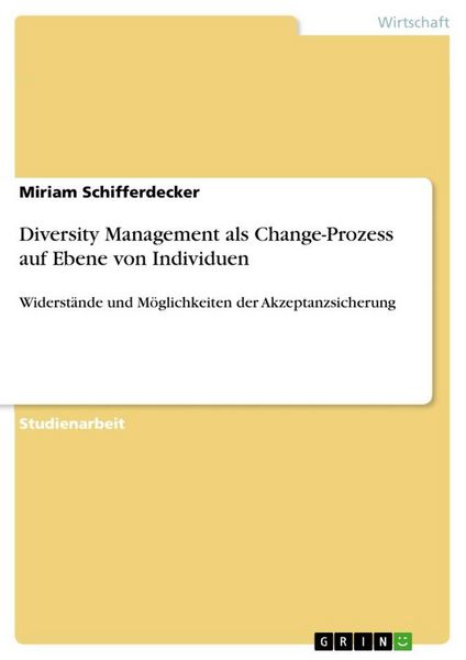 Produktbild: Diversity Management als Change-Prozess auf Ebene von Individuen