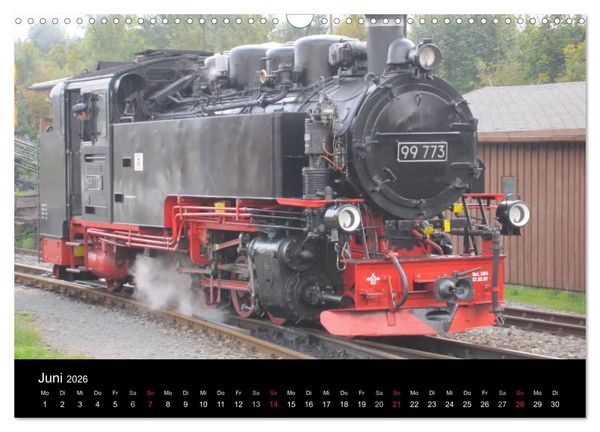 Produktbild: S&auml;chsische Dampfeisenbahnen 2026 (Wandkalender 2026 DIN A3 quer), CALVENDO Monatskalender