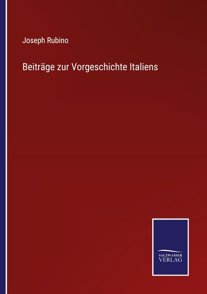 Produktbild: Beitr&auml;ge zur Vorgeschichte Italiens