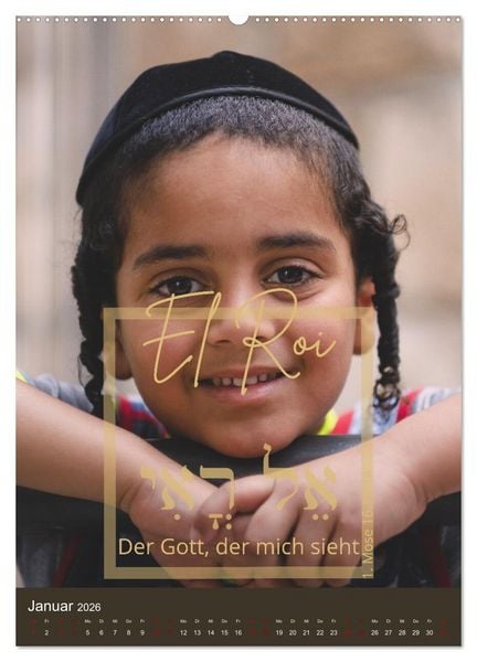 Produktbild: Israel und hebr&auml;ische Namen Gottes (hochwertiger Premium Wandkalender 2026 DIN A2 hoch), Kunstdruck in Hochglanz