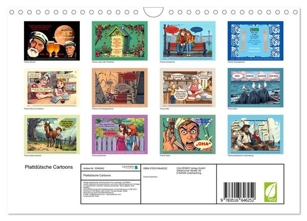 Produktbild: Plattd&uuml;tsche Cartoons (Wandkalender 2026 DIN A4 quer), CALVENDO Monatskalender