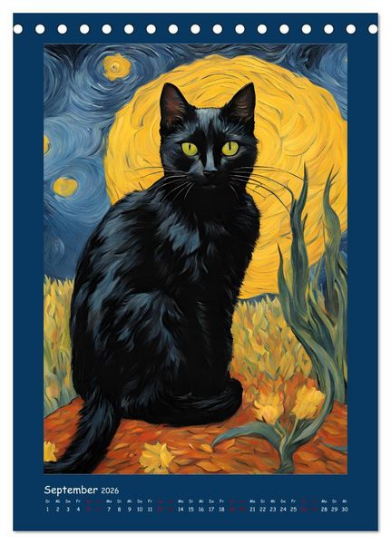Produktbild: Katzen im Farbenspiel (Tischkalender 2026 DIN A5 hoch), CALVENDO Monatskalender