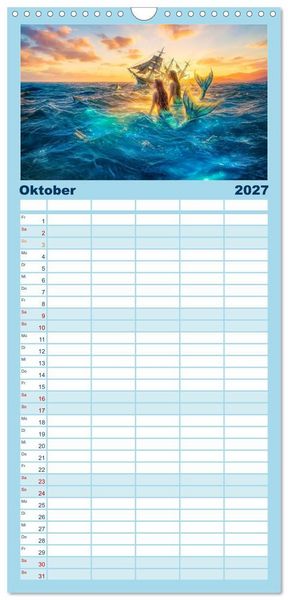 Produktbild: Familienplaner 2027 - Sirenen - die unheimliche Verlockung mit 5 Spalten (Wandkalender, 21 x 45 cm) CALVENDO