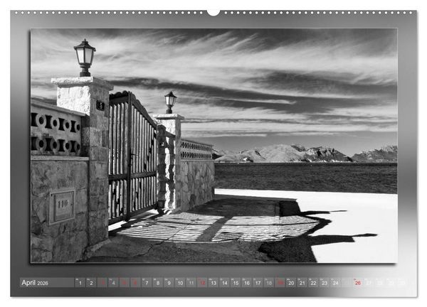 Produktbild: Mallorca Schwarz Wei&szlig; (Wandkalender 2026 DIN A2 quer), CALVENDO Monatskalender