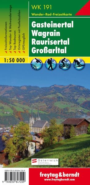 Produktbild: Gasteiner Tal, Wagrain, Raurisertal, Grossarltal 1 : 50 000. WK 191