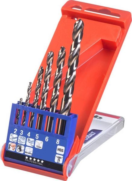 Produktbild: kwb 428040 HSS-Co Metall-Spiralbohrer-Set 6teilig 2 mm, 3 mm, 4 mm, 5 mm, 6 mm, 8 mm M35 DIN 338 Zylinderschaft 1 St.