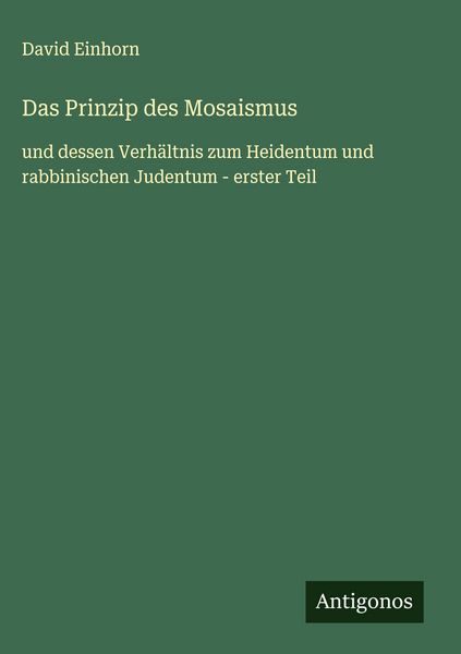 Produktbild: Das Prinzip des Mosaismus