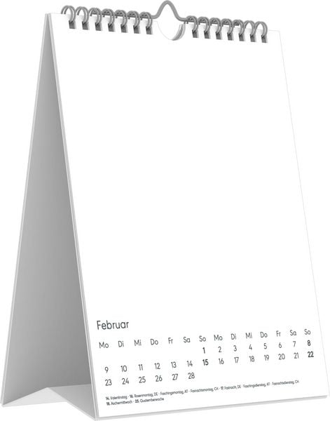 Produktbild: Kreativkalender Tischaufsteller hoch wei&szlig; 2027