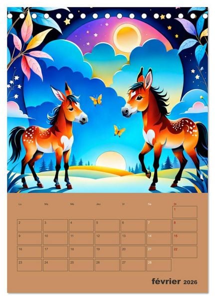 Produktbild: Les fables illustr&eacute;es (Calendrier de bureau 2026 DIN A5 horizontal), CALVENDO calendrier mensuel
