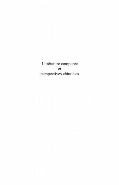 Produktbild: Litterature comparee et perspectives chinoises