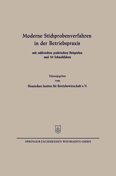 Produktbild: Moderne Stichprobenverfahren in der Betriebspraxis