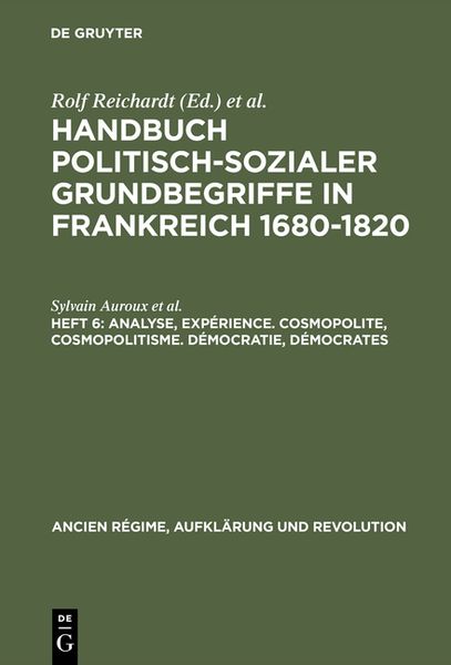 Produktbild: Analyse, Exp&eacute;rience. Cosmopolite, Cosmopolitisme. D&eacute;mocratie, D&eacute;mocrates