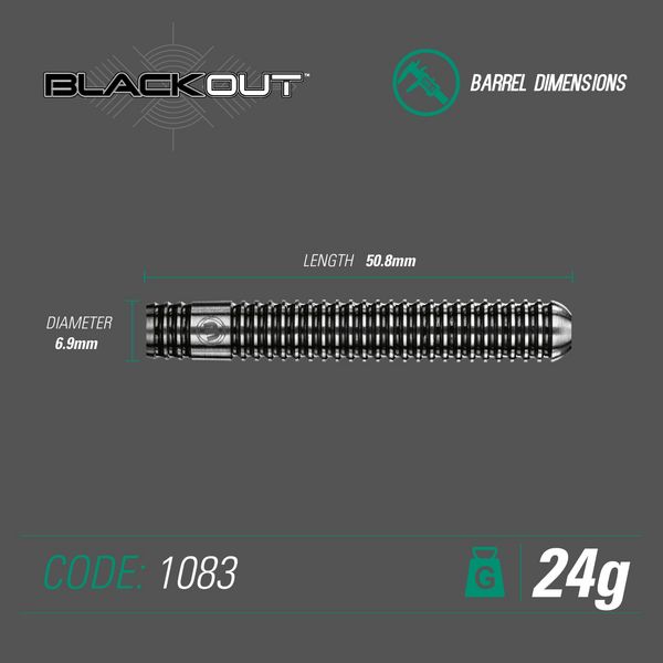 Produktbild: Winmau 7095.2 - Steeldart Winmau Blackout 1083-24g