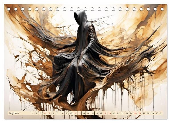 Produktbild: Silhouettes of change - Mystical nature spirits (Desk Calendar 2026 DIN A5 landscape), CALVENDO 12 Month DeskCalendar